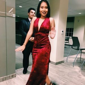 Lulu’s Red Velvet Multi-way Dress